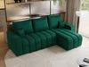 Universelles Ecksofa in Streifen genäht mit Schlaffunktion und Bettkasten, modern Stil - KIRASSO - Dunkelgrün Velvet Bild 4