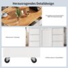 Merax Kücheninsel, Küchenschrank, Ausziehbarer Küchenwagen mit Rollen und Arbeitsplatte, Servierwagen mit Gewürzregal und 8 Schubladen, weiß Bild 5