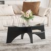 Couchtisch B 104,9 x T 60 x H 35,6 cm, Sicherheitsglas mit MDF-Gestell in schwarzer Holzoptik Bild 4