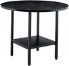 Esstisch 100x100x77 cm, rund, mit Stauraumablage aus MDF und Metall in Schwarz Bild 5