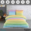 Buymax Bettwäsche Regenbogen, Rainbow 100% Baumwolle, Renforcé, 4 teilig, 135x200 cm, mit Reißverschluss, Gestreift, Streifen Bunt Rot Weiß Gelb Bild 2