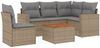 vidaXL 6-tlg. Garten-Sofagarnitur mit Kissen Beige Poly Rattan 3256458 Bild 2