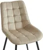 Vente-unique - OLLUA Stuhl StoffSamt Beige - B 60 cm x H 87 cm x L 49,5 cm Bild 5