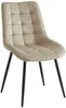 Vente-unique - OLLUA Stuhl StoffSamt Beige - B 60 cm x H 87 cm x L 49,5 cm Bild 4