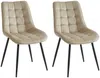 Vente-unique - OLLUA Stuhl StoffSamt Beige - B 60 cm x H 87 cm x L 49,5 cm Bild 2