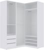 Marmex Möbel TRES 03B offener Schlafzimmerschrank mit Kleiderstange und Einlegeböden, Garderobenschrank ohne Türen, laminierte Spanplatte, weiß, 80x206x51 cm Bild 4