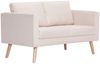 vidaXL 2-Sitzer-Sofa Stoff Cremeweiß [281351] Bild 2