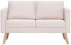 vidaXL 2-Sitzer-Sofa Stoff Cremeweiß [281351] Bild 3