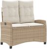 vidaXL 4-tlg. Garten-Essgruppe mit Kissen Beige Poly Rattan 3277419 Bild 4