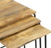 Beistelltisch PEER 3er Set - Mangoholz Braun 54 x 45 x 45 cm | Couchtisch Sofatisch Abstelltisch Bild 5