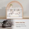 Katzenklo Schrank, Versteckte Katzentoilette Möbel, Katzenschrank mit Drucktüren und Belüftungslöchern, Minimalistisches Katzenhaus, Wohnzimmer, 80 x 50 x 51,5 cm, Weiß Bild 4