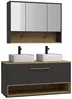 Vente-unique - YANGRA Bathroom furniture set Holz, PlatteKeramik Grau - B 46 cm x H 57 cm x L 120 cm Bild 2