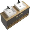 Vente-unique - YANGRA Bathroom furniture set Holz, PlatteKeramik Grau - B 46 cm x H 57 cm x L 120 cm Bild 4