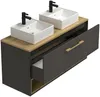 Vente-unique - YANGRA Bathroom furniture set Holz, PlatteKeramik Grau - B 46 cm x H 57 cm x L 120 cm Bild 3