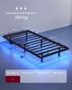 VASAGLE Bettgestell 90 x 200 cm mit LED-Beleuchtung, USB-C-Anschluss, Steckdosenleiste, Schlafzimmer, trägt bis 250 kg, schwarz Bild 5