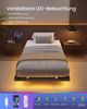 VASAGLE Bettgestell 90 x 200 cm mit LED-Beleuchtung, USB-C-Anschluss, Steckdosenleiste, Schlafzimmer, trägt bis 250 kg, schwarz Bild 4