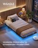 VASAGLE Bettgestell 90 x 200 cm mit LED-Beleuchtung, USB-C-Anschluss, Steckdosenleiste, Schlafzimmer, trägt bis 250 kg, schwarz Bild 2