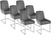 Vente-unique - BERLONA Stuhl SamtStoff Grau - B 58 cm x H 96 cm x L 53 cm Bild 2
