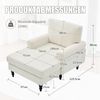 Relaxsessel mit Sitzfläche 91x100x42,5 cm, Beige, Chenille, breite Polsterung und Massivholzbeinen Bild 4