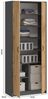 Home Collective Mehrzweckschrank Kleiderschrank Regal 74cm breit 180cm hoch Aktenschrank mit sechs Einlegeböden und Extra-Fach, in Anthrazit mit Eichefarben Bild 2