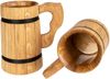 Holz Frank Bierkrug Schlanker Bierkrug aus geölter Eiche mit ca. 0,5L Innen Lackversiegelt, Eiche und Edelstahl Bild 3