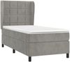 Boxspringbett mit Matratze, Quadrate und Abrundungen, hoch, Hellgrau 100x200 cm Samt Bild 3