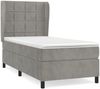 Boxspringbett mit Matratze, Quadrate und Abrundungen, hoch, Hellgrau 100x200 cm Samt Bild 2