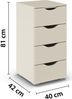 rauch Frieda, Kommode, 4 Schubladen, Farbe Beige, BxHxT 40x81x42cm Bild 4