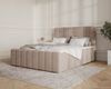 MOEBLO Boxbett BETT 01 BIS (Bonell, Topper, modernes Velours-Design mit Steppung & Stauraum, Doppelbett gepolstertes Kopfteil mit Bettkasten, aus Samt, Polsterbett Kontinentalbett, dekorativem Kopfteil, aus Samt), - (BxHxT):144/164/184 x 113 x 223 cm Bild 2
