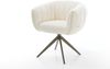 Drehstuhl Jada-Flex Bouclé Weiß Kreuzgestell breit Effektfinish Titan 360° drehbar Wippfunktion Taschenfederkern Bild 1