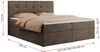 Boxspringbett, Doppelbett Matratze und Topper, Polsterbett - CENTOS - 160x200cm - Grau Velours - H4 Bild 5