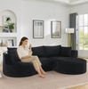 3-Sitzer Sofa mit Kordbezug, Getränkehaltern & Kissen, 264 x 168 x 76 cm, schwarz Bild 3
