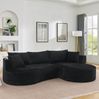3-Sitzer Sofa mit Kordbezug, Getränkehaltern & Kissen, 264 x 168 x 76 cm, schwarz Bild 5