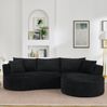 3-Sitzer Sofa mit Kordbezug, Getränkehaltern & Kissen, 264 x 168 x 76 cm, schwarz Bild 2