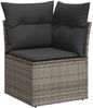 vidaXL 10-tlg. Garten-Sofagarnitur mit Kissen Grau Poly Rattan 3226354 Bild 3