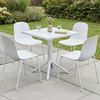 Gartenmöbel-Set IDA mit 4 Stühlen - 166x162x85cm, Kunststoff, Weiß | Balkonset Gartenset Tisch mit Stühlen Bistroset Outdoor Bild 3