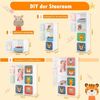 COSTWAY Kinderkleiderschrank mit Kleiderstange und 8 Würfeln, erweiterbar Bild 4