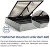 Home Collective Polsterbett Bett Doppelbett Bettgestell mit Lattenrost & Stauraum, platzsparend ohne Kopfteil, weiche Samtpolsterung, 120x200 cm grau Bild 2