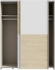 Schiebetürenschrank SCHACH&MATT Kleiderschrank Weiß / Eiche ca 151 x 191 x 62 cm Bild 3