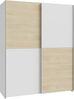 Schiebetürenschrank SCHACH&MATT Kleiderschrank Weiß / Eiche ca 151 x 191 x 62 cm Bild 5