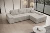 Ecksofa Milo, Sofa mit Schlaffunktion und Bettkasten, Couch L-Form, Sofa Rechts, Cord-Stoff, 273 x 85 x 185 cm, Beige Bild 3