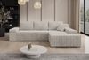 Ecksofa Milo, Sofa mit Schlaffunktion und Bettkasten, Couch L-Form, Sofa Rechts, Cord-Stoff, 273 x 85 x 185 cm, Beige Bild 4