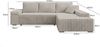 Ecksofa Milo, Sofa mit Schlaffunktion und Bettkasten, Couch L-Form, Sofa Rechts, Cord-Stoff, 273 x 85 x 185 cm, Beige Bild 5