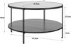 Couchtisch >Ælva< Glas / Mettal matt Schwarz - 79x44x79cm (BxHxT) Bild 2