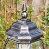hofstein Pollerleuchte Außenwegeleuchte aus Metall in Schwarz/Silberfarben/Klar, ohne Leuchtmittel, Wegeleuchte im Vintage/Antik/Landhaus-Design, 216 cm, 2 x E27, IP44 Bild 3