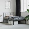 vidaXL Bettgestell mit Kopfteil Metall Schwarz 75x190 cm 352470 Bild 4