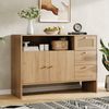 Celya Sideboard Küchenschrank, Buffetschrank mit 2 Türen und 3 Schubladen (Schubladenschrank mit Rattan und Goldgriffen, 105 x 40 x 76 cm), ideal für Wohn-, Ess- oder Küchenbereiche Bild 4