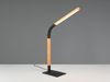 LED Schreibtischleuchte NORRIS Schwarz mit Holz, Höhe 42cm Bild 3