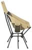 SONGMICS Campingstuhl klappbar mit verstellbarer Höhe, Stahlrahmen, Kopfstütze, hoher Rückenlehne, 2 Taschen, Outdoor, beige Bild 3