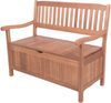 Gartenbank RENNES 2-Sitzer mit Staufach - 107cm Breit, Eukalyptus, Natur | Terrassenbank Wetterfest Sitzbank Outdoor Bank Bild 4